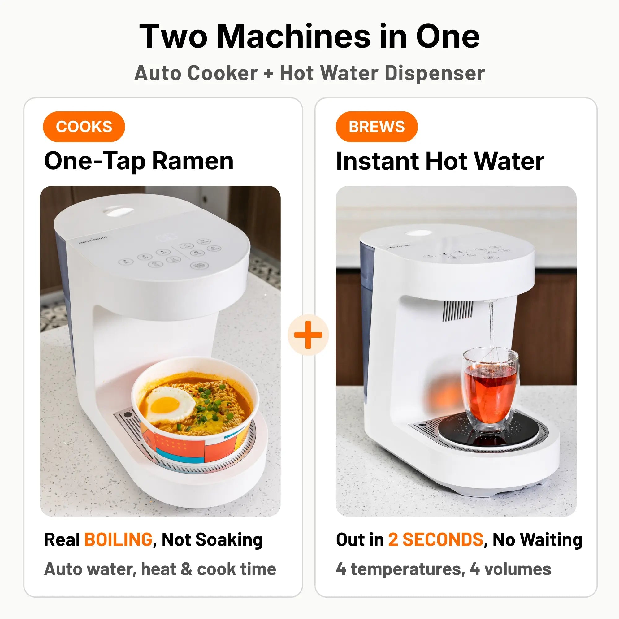 Automatic Ramen Cooker & Hot Water Dispenser by NEO CUCINA commercial ramen cooker for self-serve hot food business
