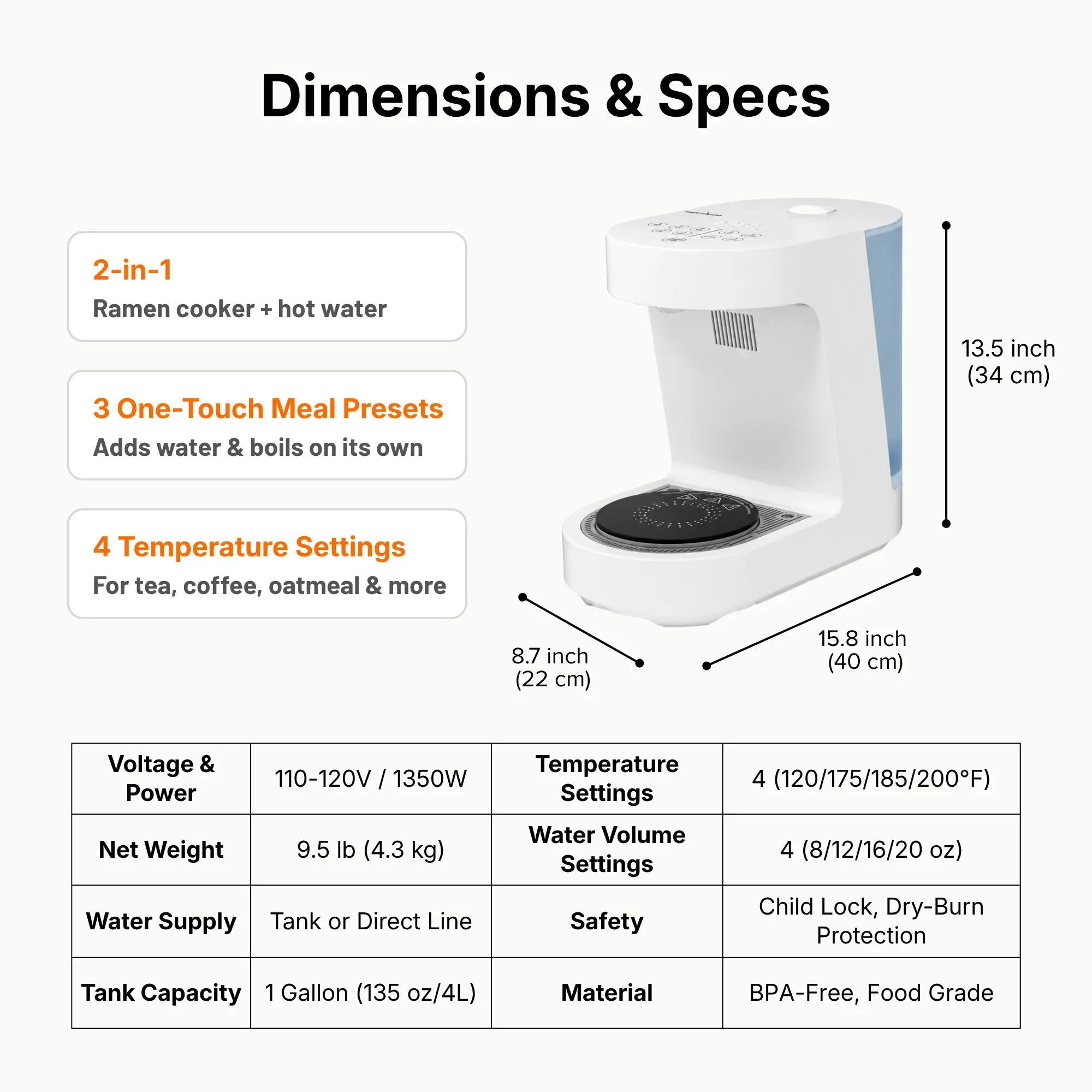 Automatic Ramen Cooker & Hot Water Dispenser by NEO CUCINA commercial ramen cooker for self-serve hot food business