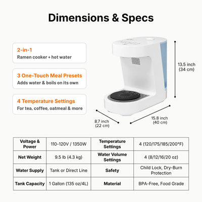 Automatic Ramen Cooker & Hot Water Dispenser by NEO CUCINA commercial ramen cooker for self-serve hot food business