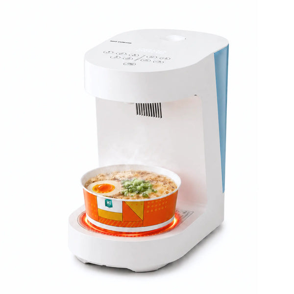 NEO CUCINA Studio compact ramen cooker boiling a bowl of ramen on its induction plate