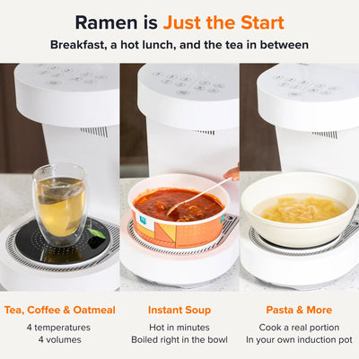 NEO CUCINA Studio making tea, instant soup in a paper bowl, and pasta in your own induction pan