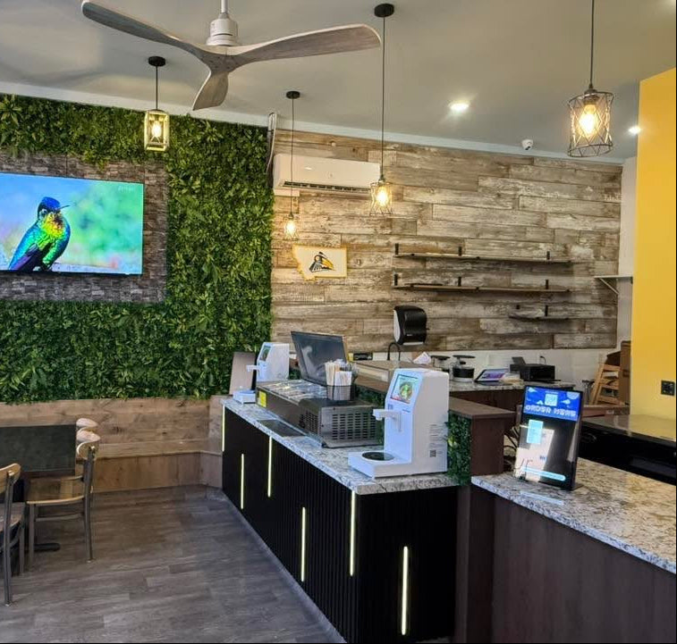 NEO CUCINA commercial self-serve ramen station installed inside a modern cafe and restaurant counter setup