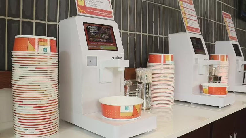 Load video: How the NEO CUCINA ramen cooker works, automatically adding water and cooking instant noodles in a paper bowl