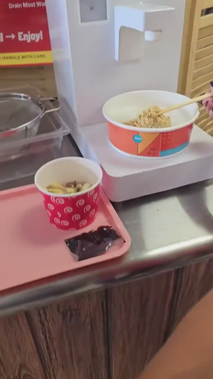 Self-serve ramen station at a meal-prep shop in Helena, Montana